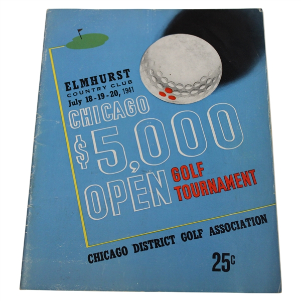 1941 Chicago Open at Elmhurst CC Official Program - Ben Hogan Winner