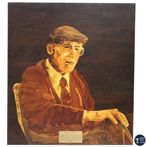 Marquetry Portrait of Harvey Penick by Tony Jacklin - WGHoF Collection