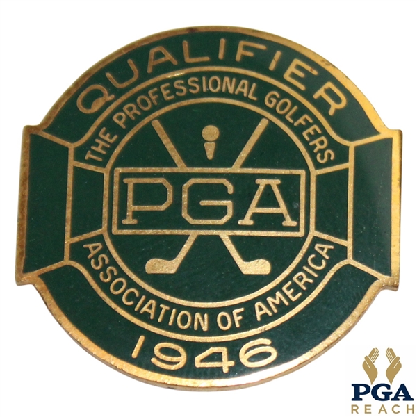 1946 PGA Championship at Portland CC Contestant Badge - Ben Hogan Winner