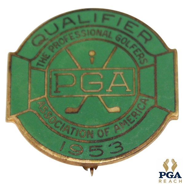 1953 PGA Championship at Birmingham CC Contestant Badge - Walter Burkemo Winner