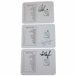 Fred Couples, Bernhard Langer & Patrick Reed Signed Augusta National GC Scorecards JSA ALOA