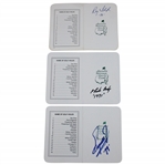 Fuzzy Zoeller, Charles Coody & Ray Floyd Signed Augusta National GC Scorecards JSA ALOA