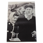 Arnold Palmer Signed Walking with Winnie 8x12 B&W Photo JSA ALOA