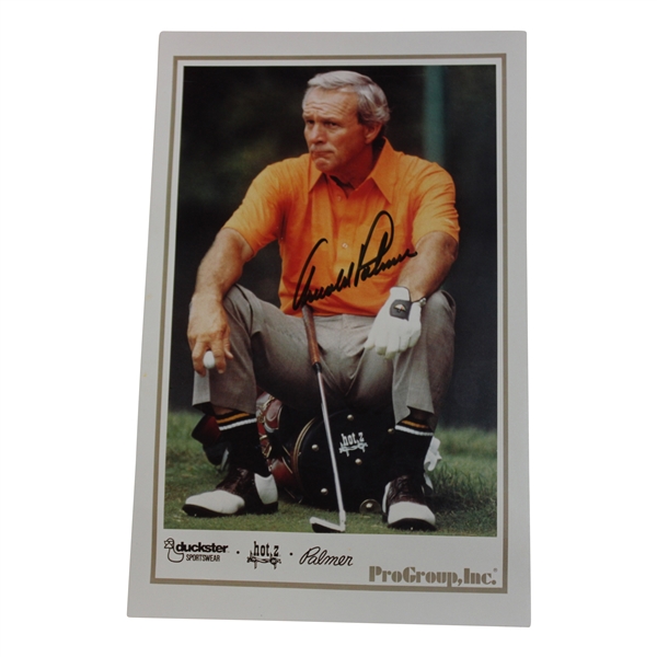 Arnold Palmer Signed ProGroup Hot-Z/Duckster/Palmer Ad Photo JSA ALOA