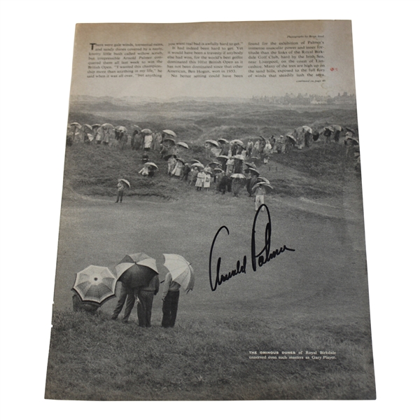 Arnold Palmer Signed Magazine Page JSA ALOA