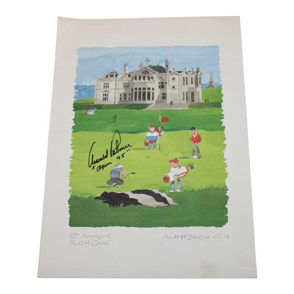 Arnold Palmer Signed 1995 The Old Course St Andrews Art Print w/Open 95 JSA ALOA