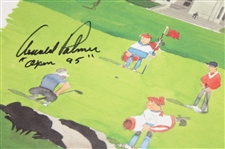 Arnold Palmer Signed 1995 The Old Course St Andrews Art Print w/'Open 95' JSA ALOA
