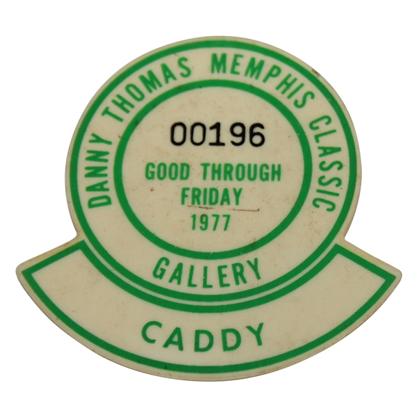 Al Geiberger Shoots First 59! - 1977 Danny Thomas Memphis Classic Caddy Badge #196