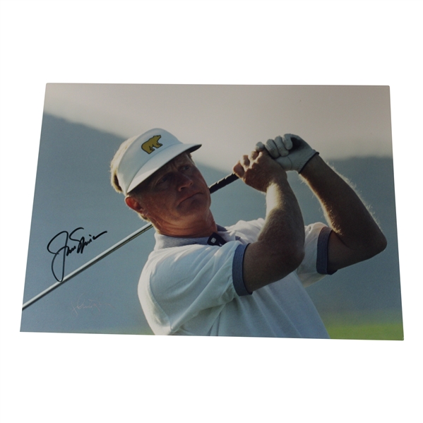 Jack Nicklaus Signed Post-Swing 11x15 Oversize Photo - Also Signed by Photographer JSA ALOA