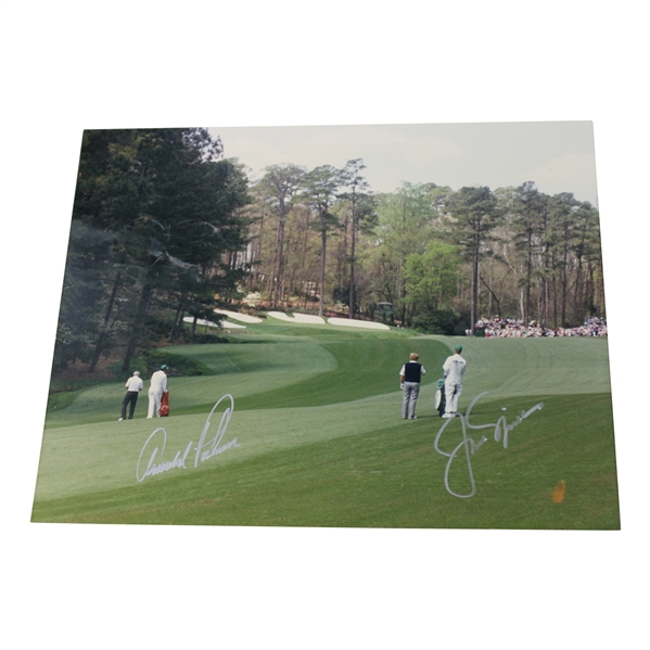 Arnold Palmer & Jack Nicklaus Signed Masters Hole No. 11 Fairway 8x10 Photo JSA ALOA