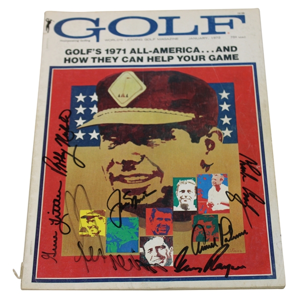 Big 3 Palmer, Nicklaus, & Player w/others Signed 1972 Golf Magazine - January JSA ALOA