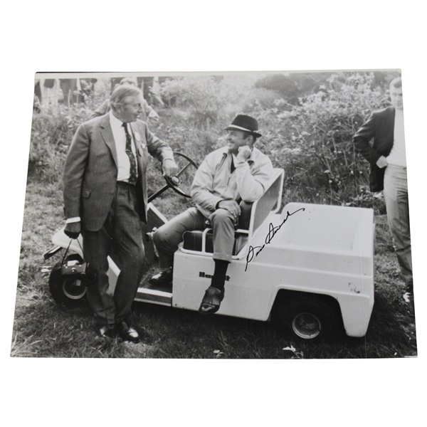 Sam Snead Signed Sitting in Golf Cart 11x14 B&W Photo JSA ALOA