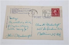 Arnold Palmer Signed Augusta Postcard JSA ALOA