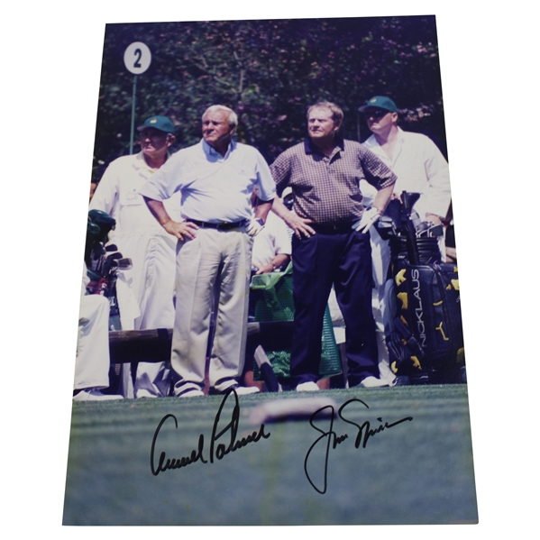 Arnold Palmer & Jack Nicklaus Signed Augusta Hole No. 2 Tee 8x12 Photo JSA ALOA