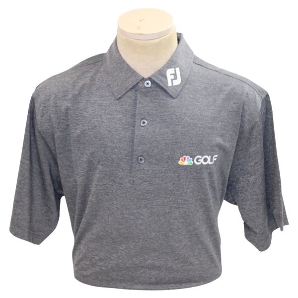 Paul Azingers Personal Official NBC Sports FootJoy Lisle Accent Heather Black Golf Shirt