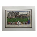 Currier & Ives (Original) Color Lithograph – Wood Framed, Single Matted, Fortune Magazine Print, Bobby Jones Winning The 1927 British Open