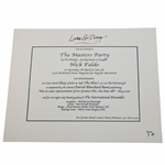 Invitation to Nick Faldo Hosted 2007 The Masters Party w/Huey Lewis & Half the News