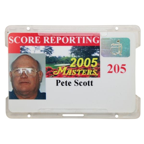 2005 Masters Tournament Score Reporting Badge #205 - Pete Scott