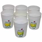 Seven (7) Masters Tournament Logo Plastic Drink Cups - 1996, 1997 & 1999