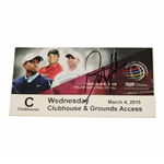 Dustin Johnson Signed 2015 World Golf Championship Wednesday Clubhouse Ticket JSA ALOA