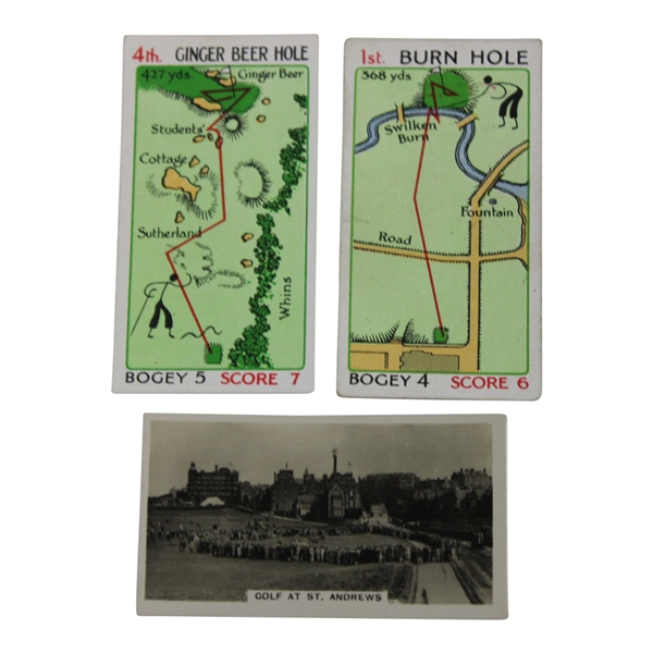 Bobby Jones St. Andrews WD & HO Wills Golf Card w/Two(2) WA & AC Churchman Cards