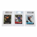 Justin Thomas, Danielle Kang & Jin Young Ko Beckett Graded SI For Kids Golf Cards