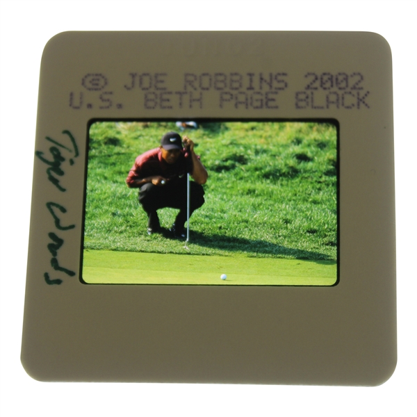 Tiger Woods Color Photo Negative - Joe Robbins 2002 US Open Bethpage Black