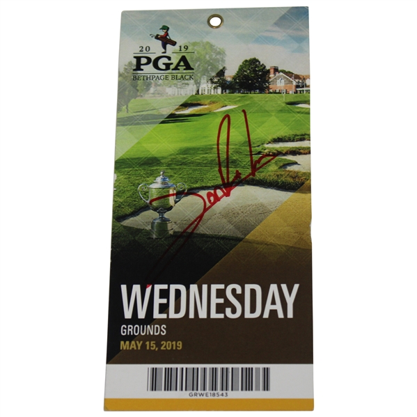 Jon Rahm Signed 2019 PGA Championship at Bethpage Black Wednesday Ticket JSA ALOA