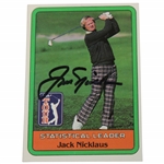 Jack Nicklaus Signed 1981 Donruss PGA Tour Statistical Leader Golf Card JSA ALOA