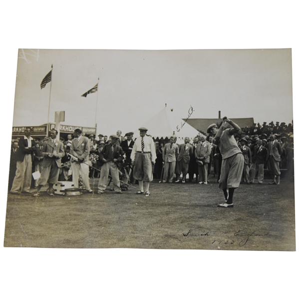 Horton Smith 1933 Ryder Cup First Tee Action Photo w/Prince of Wales in Background