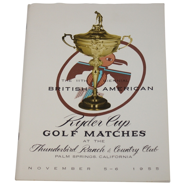 1955 Ryder Cup Golf Matches at Thunderbird Ranch & Country Club Official Program