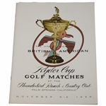 1955 Ryder Cup Golf Matches at Thunderbird Ranch & Country Club Official Program