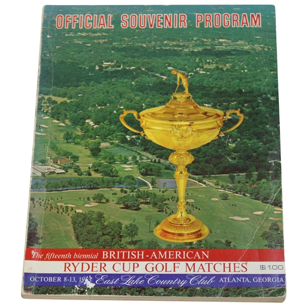 1963 Ryder Cup Golf Matches at East Lake Country Club Official Program