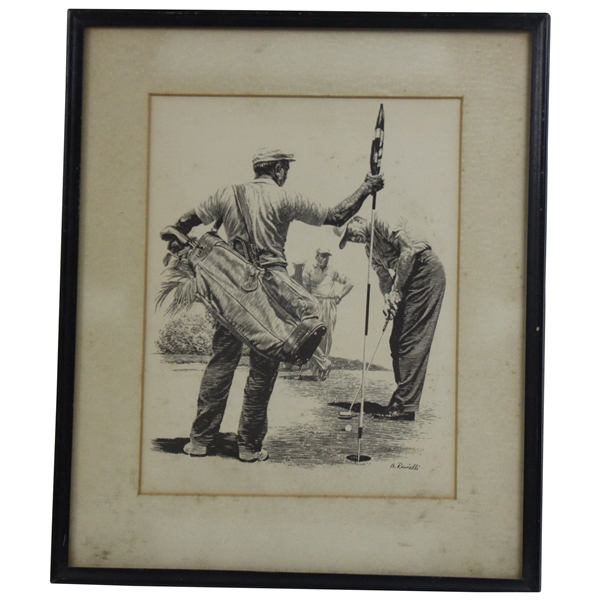 1960s Anthony Ravielli Golf Illustration - Framed