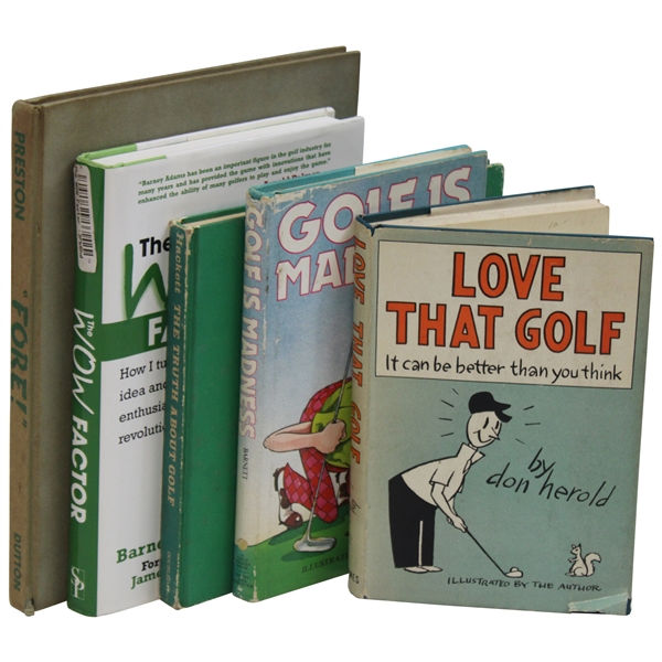 Five (5) Books - Fore, The Wow Factor, Golf is Madness, Love That Golf, & The Truth About Golf & Other Lies