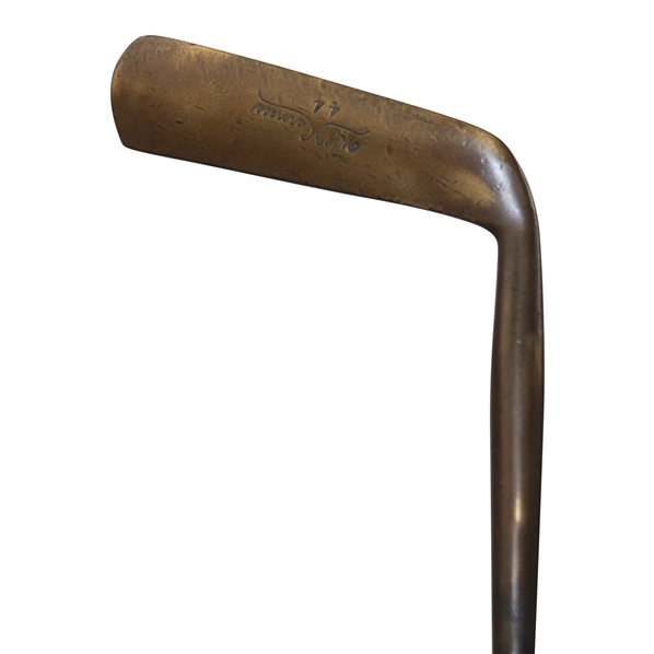 W.E. Harness 44 Brass Head Putter With Wooden Paddle Grip