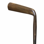 W.E. Harness 44 Brass Head Putter With Wooden Paddle Grip