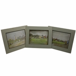 Set of Three (3) 1971 Ionicus Prints - 2nd, 11th, & 18th Hole at Royal Birkdale