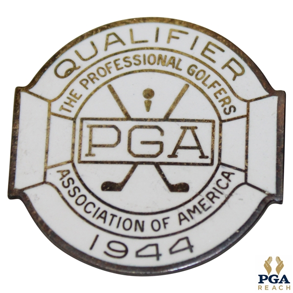 1944 PGA Championship at Manito G&CC Contestant Badge - Bob Hamilton Winner