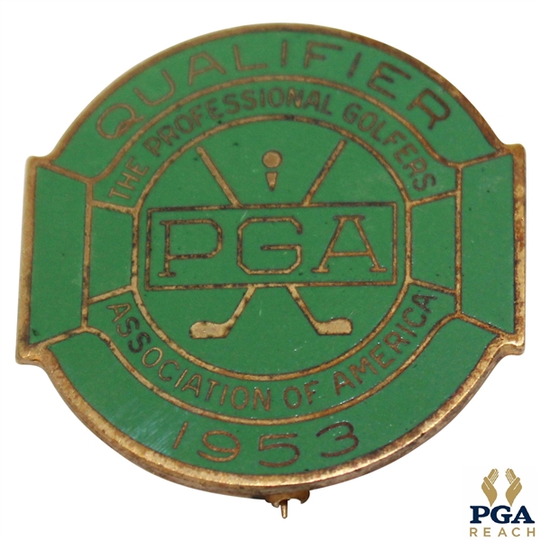 1953 PGA Championship at Birmingham CC Contestant Badge - Walter Burkemo Winner