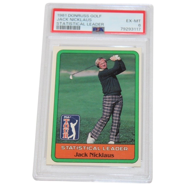 Jack Nicklaus 1981 Donruss PGA Tour Statistical Leader Golf Card - PSA EX-MT 6 