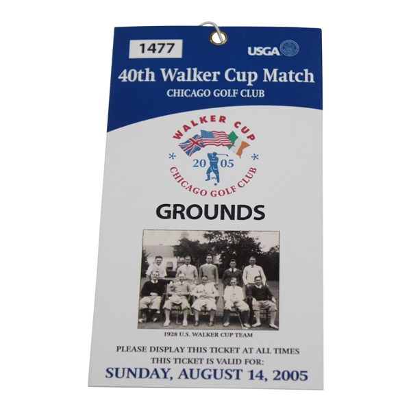 2005 Walker Cup At Chicago Golf Club Sunday Grounds Ticket