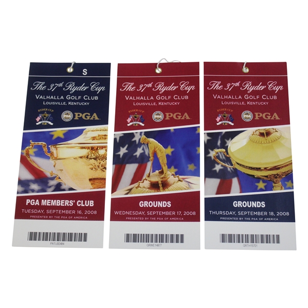 2008 Ryder Cup At Valhalla Golf Club Tuesday,Wednesday & Thursday Tickets