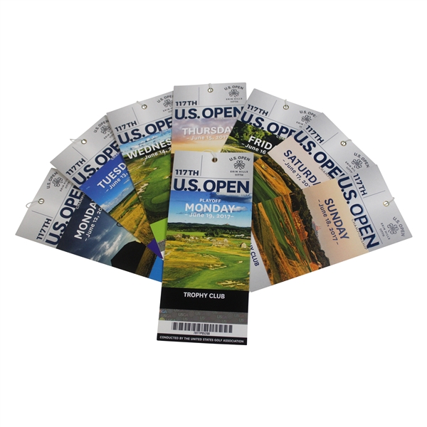 2017 US Open at Erin Hills Full Ticket Set - Mon-Playoff - Koepka Win - 8 Tickets