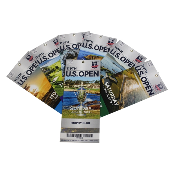 2019 US Open at Pebble Beach Complete 7 Day Ticket Set - Gary Woodland Winner