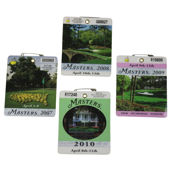 2007, 2008, 2009 & 2010 Masters Tournament SERIES Badges