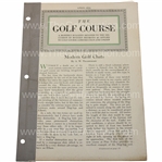 1916 The Golf Course Pamphlet With Modern Golf Chats Tillinghast Article