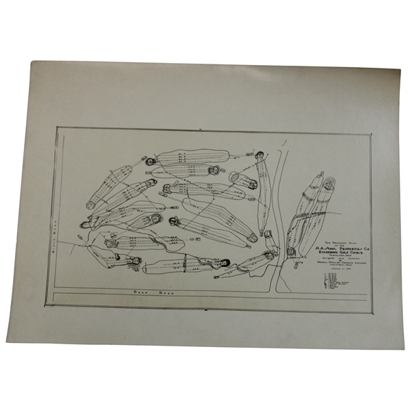 Early 1930s Ridgewood Golf Course Cleveland, OH. Drainage Plan - Wendell Miller Collection