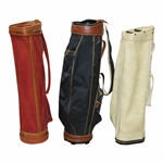 Three (3) Classic Full Size Golf Bags - Red/Black & Brown/White