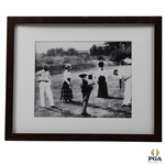 Black And White Vintage Golfing Photo - Framed 